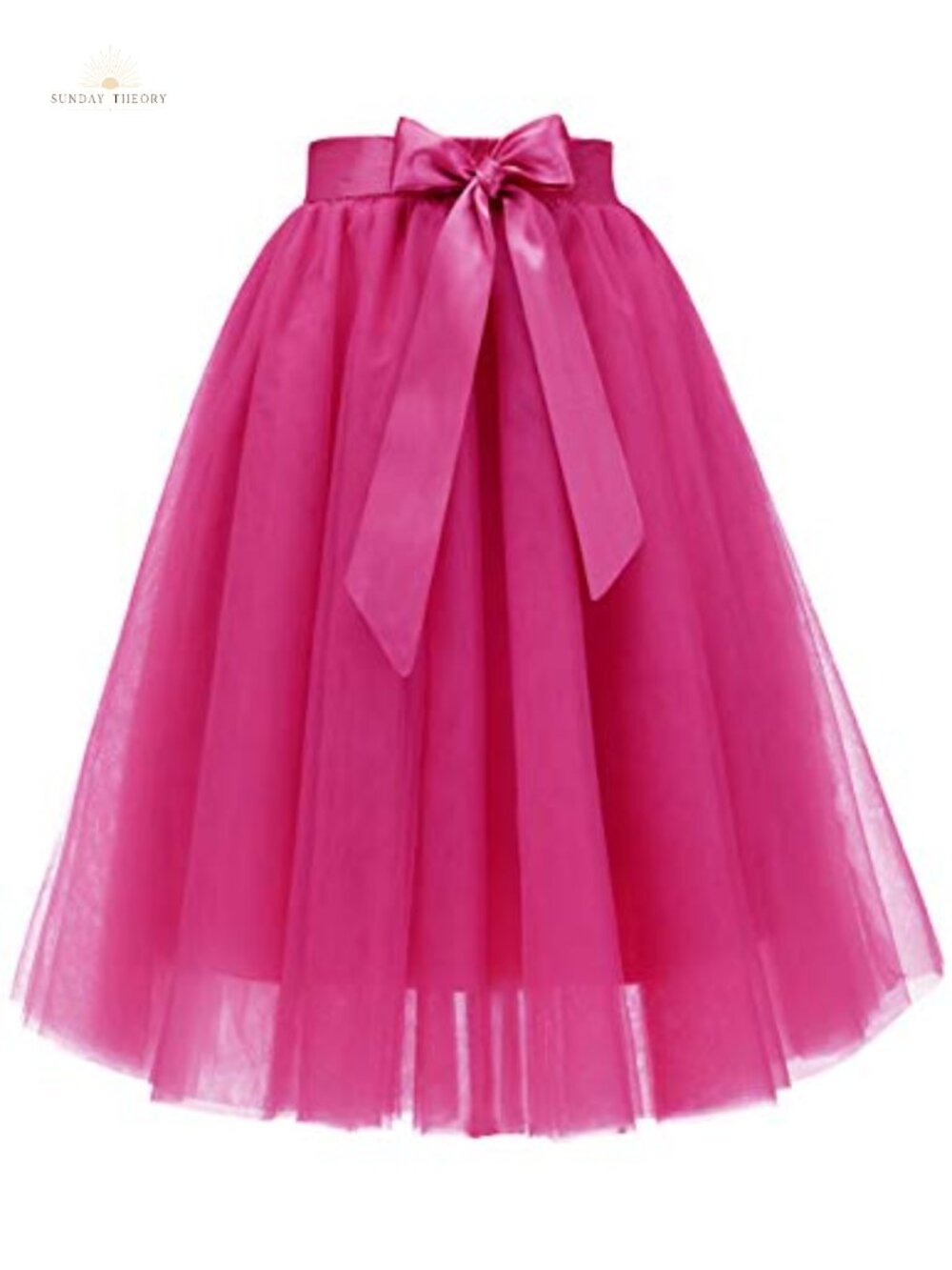 Knee-Length Tulle Skirt 6-Layer A-Line Tutu for Wedding Prom Party